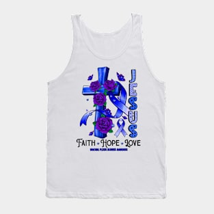 Brachial Plexus Injuries Awareness - Jesus Cross ribbon Faith Tank Top